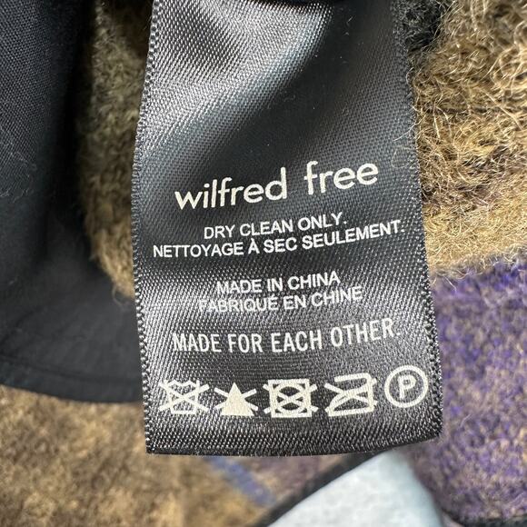 Aritzia Wilfred Free Plaid River Jacket Womens XS Purple Brown Check Button Down - Picture 12 of 13